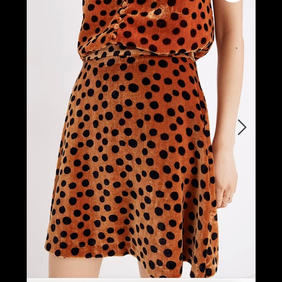 MADEWELL Velvet Circle Skirt In Leopard Dot - Picture 4 of 5